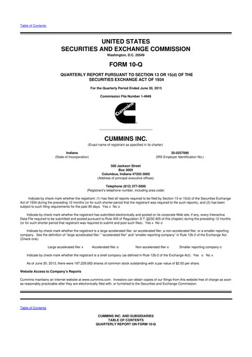 Vorschaubild Cummins
 10-Q Quartalsbericht 2013 