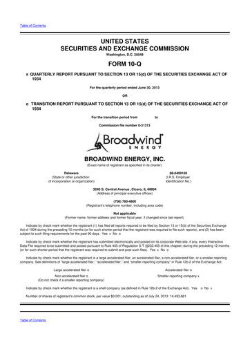 Vorschaubild Broadwind 10-Q Quartalsbericht  