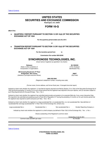Thumbnail Synchronoss Technologies 10-Q Quarterly Report FY2013 