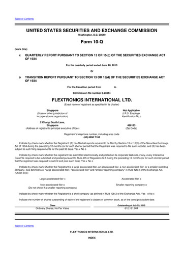 Thumbnail Flex 10-Q Quarterly Report FY2014 