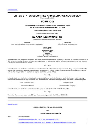 Vorschaubild Nabors Industries
 10-Q Quartalsbericht 2013 