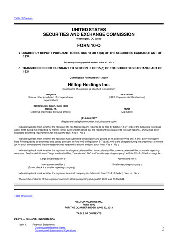 Thumbnail Hilltop Holdings 10-Q Quarterly Report FY2013 