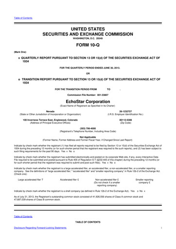 Vorschaubild EchoStar 10-Q Quartalsbericht 2013 