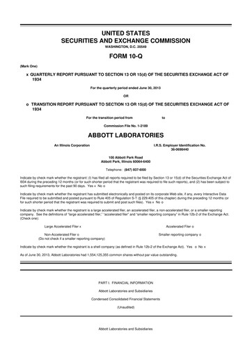 Thumbnail Abbott Laboratories 10-Q Quarterly Report FY2013 