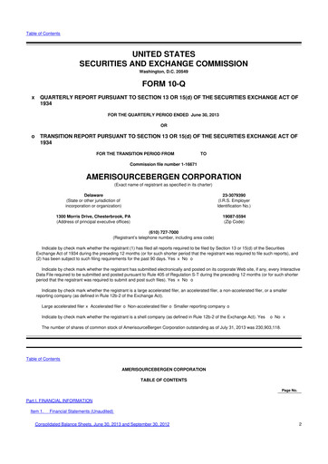 Thumbnail Cencora 10-Q Quarterly Report FY2013 