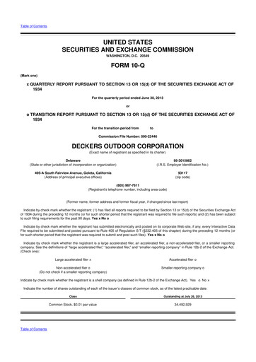 Thumbnail Deckers Brands 10-Q Quarterly Report FY2013 