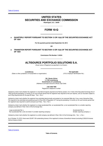Vorschaubild Altisource Portfolio Solutions
 10-Q Quartalsbericht 2013 
