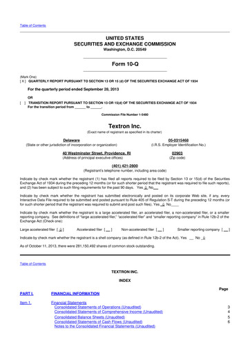 Thumbnail Textron 10-Q Quarterly Report FY2013 