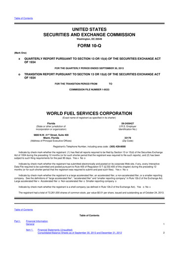 Thumbnail World Kinect 10-Q Quarterly Report FY2013 