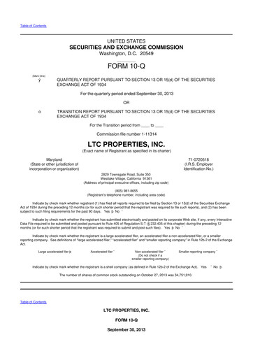 Thumbnail LTC Properties 10-Q Quarterly Report FY2013 