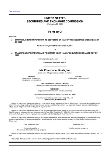 Thumbnail Ionis Pharmaceuticals
 10-Q Quarterly Report FY2013 