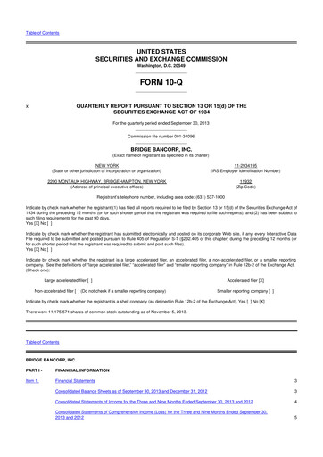 Vorschaubild Dime Community Bancshares 10-Q Quartalsbericht 2013 