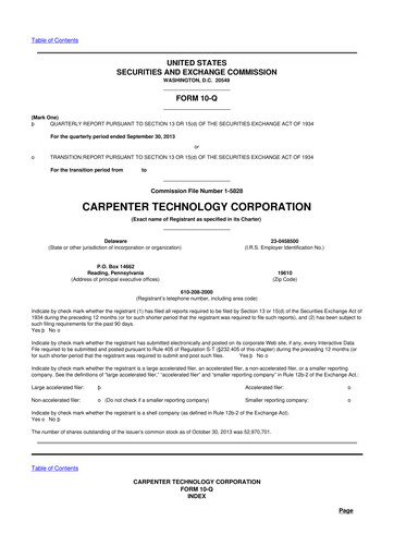 Thumbnail Carpenter Technology 10-Q Quarterly Report FY2014 
