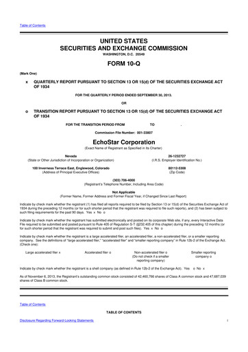 Vorschaubild EchoStar 10-Q Quartalsbericht 2013 