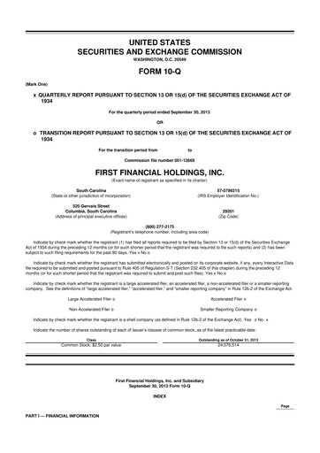 Thumbnail South State Corp 10-Q Quarterly Report FY2013 