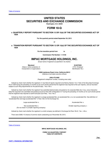 Thumbnail Impac Mortgage Holdings 10-Q Quarterly Report FY2013 