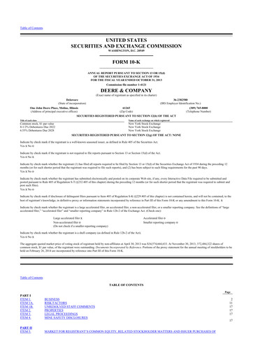 Thumbnail Deere & Company (John Deere) 10-K Annual Report 2013