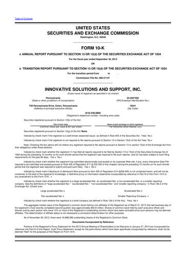 Miniature Innovative Solutions and Support 10-K Rapport annuel 2013