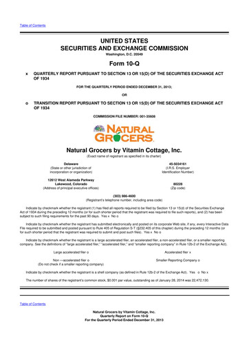 Thumbnail Natural Grocers by Vitamin Cottage 10-Q Quarterly Report FY2014 