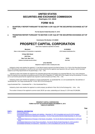 Thumbnail Prospect Capital 10-Q Quarterly Report FY 