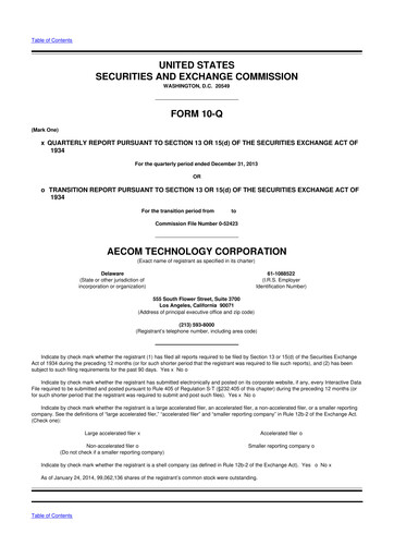 Thumbnail AECOM 10-Q Quarterly Report FY2014 