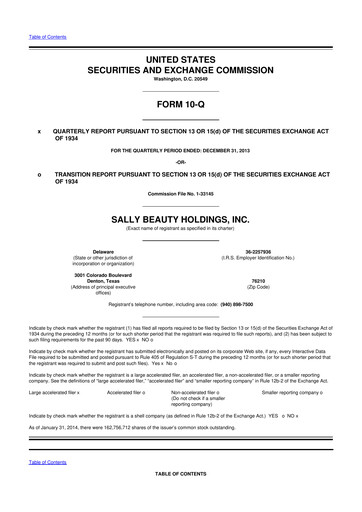 Thumbnail Sally Beauty Holdings 10-Q Quarterly Report FY2014 