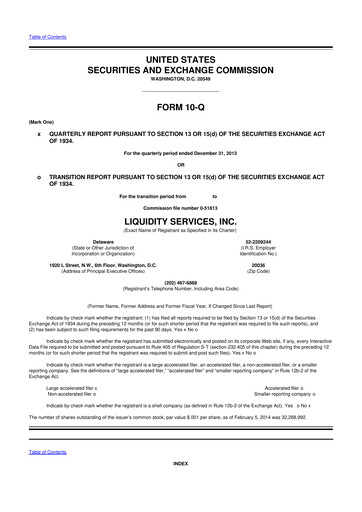 Thumbnail Liquidity Services
 10-Q Quarterly Report FY2014 