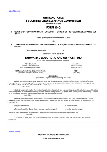 Miniature Innovative Solutions and Support 10-Q Rapport trimestriel 2014 