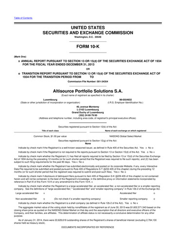 Thumbnail Altisource Portfolio Solutions
 10-K Annual Report 2013