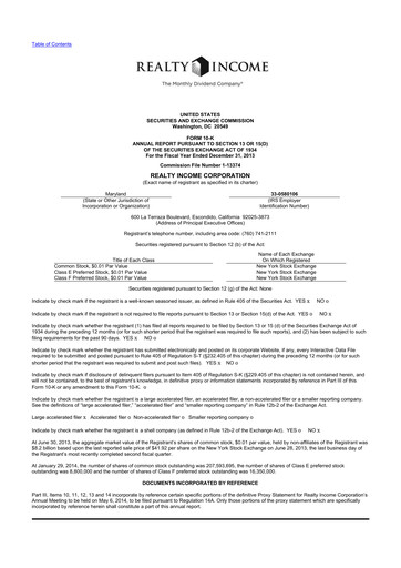 Thumbnail Realty Income 10-K Annual Report 2013