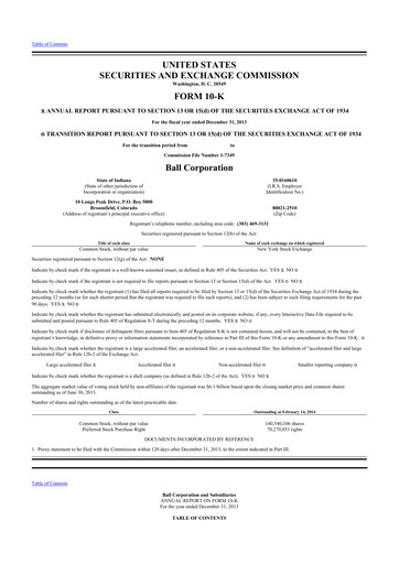 Thumbnail Ball Corporation
 10-K Annual Report 2013