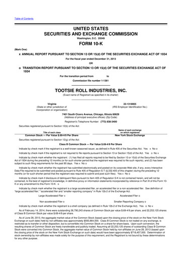 Thumbnail Tootsie Roll Industries
 10-K Annual Report 2013