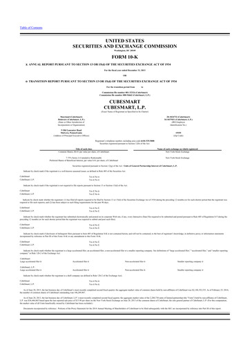 Thumbnail CubeSmart
 10-K Annual Report 2013