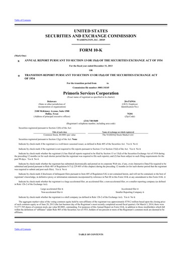 Thumbnail Primoris Services Corporation
 10-K Annual Report 2013