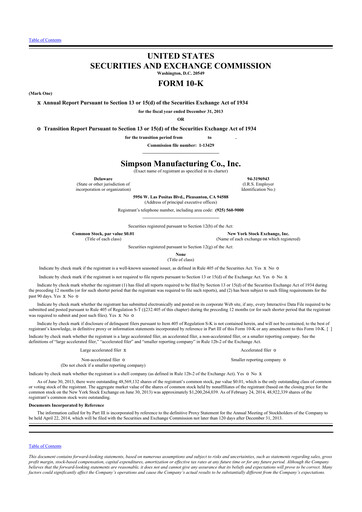 Thumbnail Simpson Manufacturing Company
 10-K Annual Report 2013