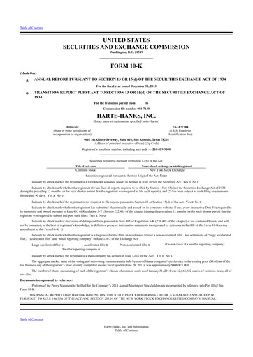 Thumbnail Harte Hanks 10-K Annual Report 2013