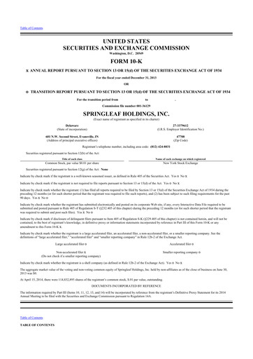 Miniature OneMain Financial
 10-K Rapport annuel 2013