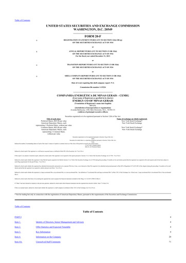 Thumbnail Cemig 20-F Annual Report 