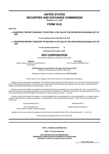 Thumbnail SPX Technologies 10-Q Quarterly Report FY2014 