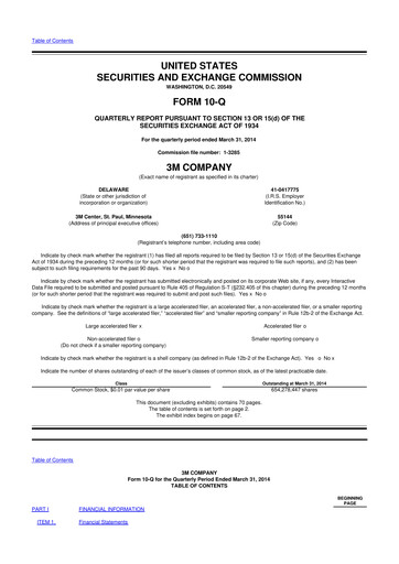 Thumbnail 3M 10-Q Quarterly Report FY2014 
