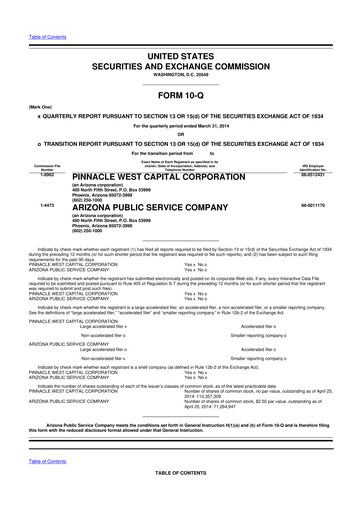 Thumbnail Pinnacle West Capital
 10-Q Quarterly Report FY2014 