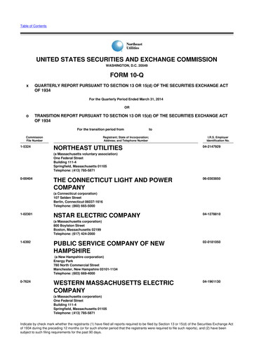 Vorschaubild Eversource Energy 10-Q Quartalsbericht 2014 
