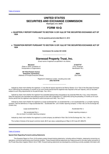 Thumbnail Starwood Property Trust 10-Q Quarterly Report FY2014 