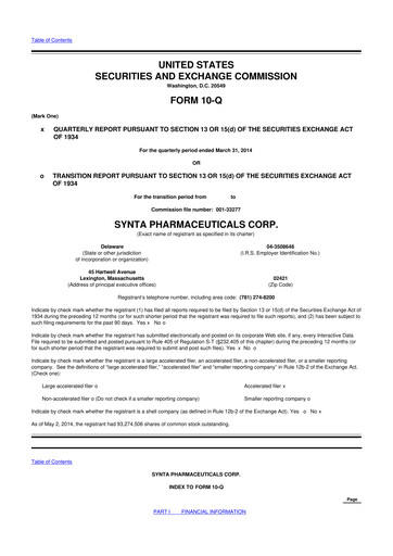 Thumbnail Madrigal Pharmaceuticals
 10-Q Quarterly Report FY2014 