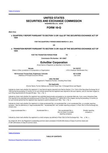 Vorschaubild EchoStar 10-Q Quartalsbericht 2014 
