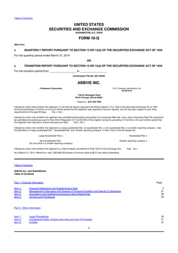 Vorschaubild AbbVie 10-Q Quartalsbericht 2014 