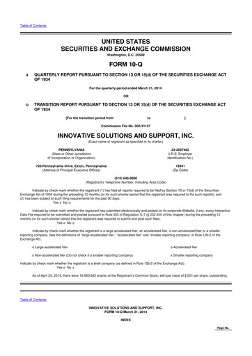 Miniature Innovative Solutions and Support 10-Q Rapport trimestriel 2014 