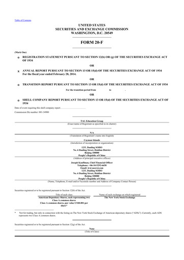 Thumbnail TAL Education Group 20-F Annual Report 2014