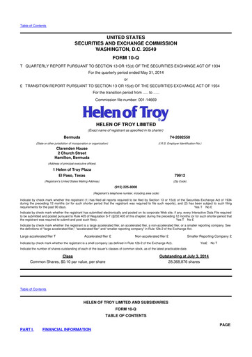 Thumbnail Helen of Troy 10-Q Quarterly Report FY2015 