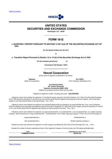 Thumbnail Hexcel
 10-Q Quarterly Report FY2014 